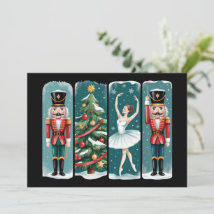 Tarjeta Festiva Escena de vacaciones del ballet navideño El cascan
