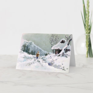 Tarjeta Festiva Escena del invierno