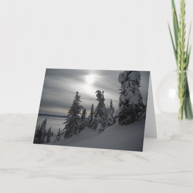 Tarjeta Festiva Escena del invierno de los días Nevado (Anverso)