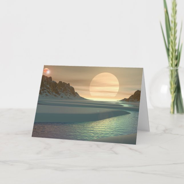 Tarjeta Festiva Escena del invierno para el solsticio (Anverso)
