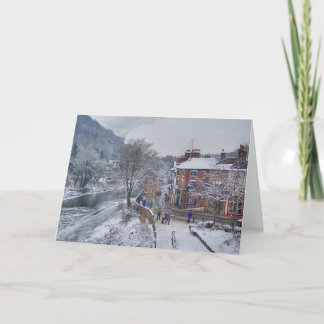 Tarjeta Festiva Escena hivernal de la calle