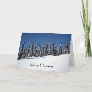 Tarjeta Festiva Escena invernal de árboles cubiertos de nieve