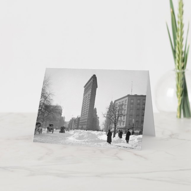 Tarjeta Festiva Escena invernal del edificio Flatiron, 1905 (Anverso)
