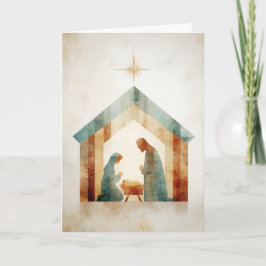 Tarjeta Festiva Escena moderna del pesebre