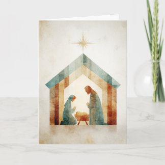 Tarjeta Festiva Escena moderna del pesebre
