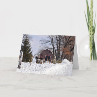 Tarjeta Festiva Escena Nevado en el país de Amish