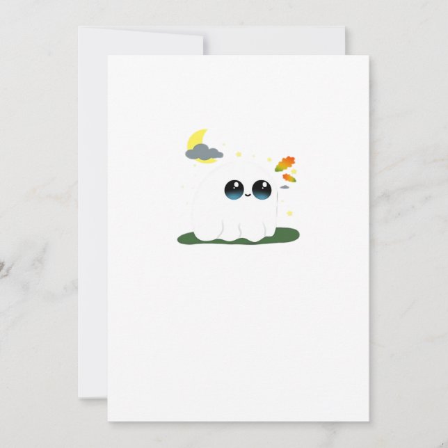 Tarjeta Festiva Escena Otoñal de Cute Little Boostie Clásico Vinta (Anverso)