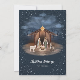Tarjeta Festiva Escena religiosa cristiana de la Natividad Jesús N