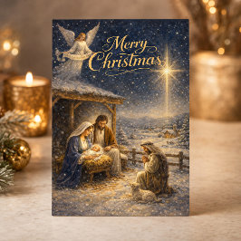 Tarjeta Festiva Escena reverente del Nacimiento