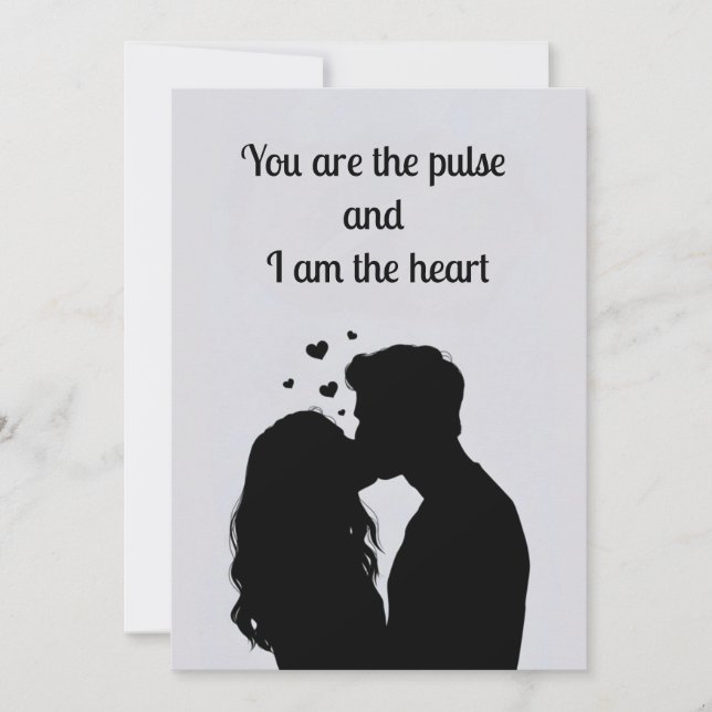 Tarjeta Festiva Escena romántica en San Valentín - Pareja enamorad (Anverso)