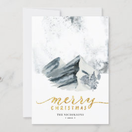 Tarjeta Festiva Escenario de invierno | En El Bosque Profundo