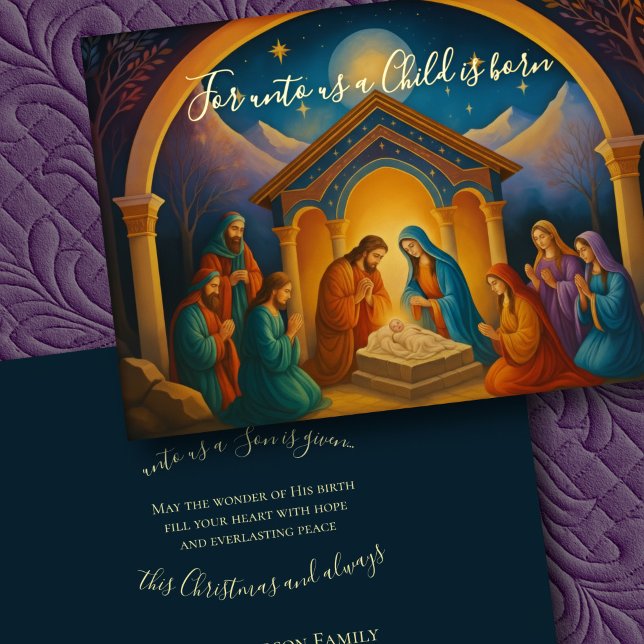 Tarjeta Festiva Escenario moderno de pintura natividad (Subido por el creador)