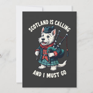 Tarjeta Festiva Escocia: Perro Terrier Escocia llama y debo hacerl