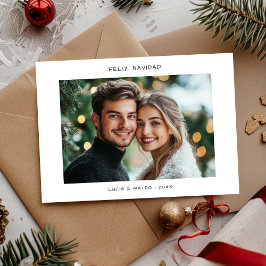 Tarjeta Festiva Escribiendo a mano a mano Navidades españoles Feli