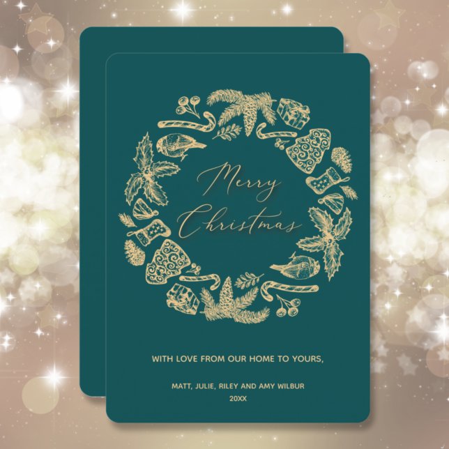 Tarjeta Festiva Escribieron navidades sobre la no foto Verde azula (Subido por el creador)