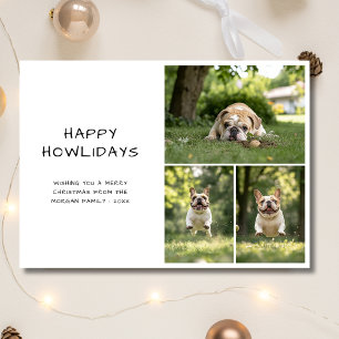 Tarjeta Festiva Escritura a mano de Navidades de perro Felices How