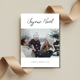 Tarjeta Festiva Escritura a mano de Navidades franceses Joyeux Noë