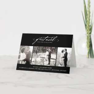 Tarjeta Festiva Escritura a mano de vintage Primer Boda de Noel Mu