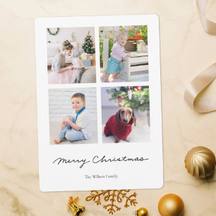Tarjeta Festiva Escritura a mano sencilla Merry Christmas Multi Ph