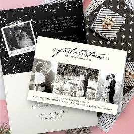 Tarjeta Festiva Escritura a mano vintage Primer Boda de fotos de N