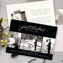 Tarjeta Festiva Escritura a mano vintage Primer Boda de fotos de N