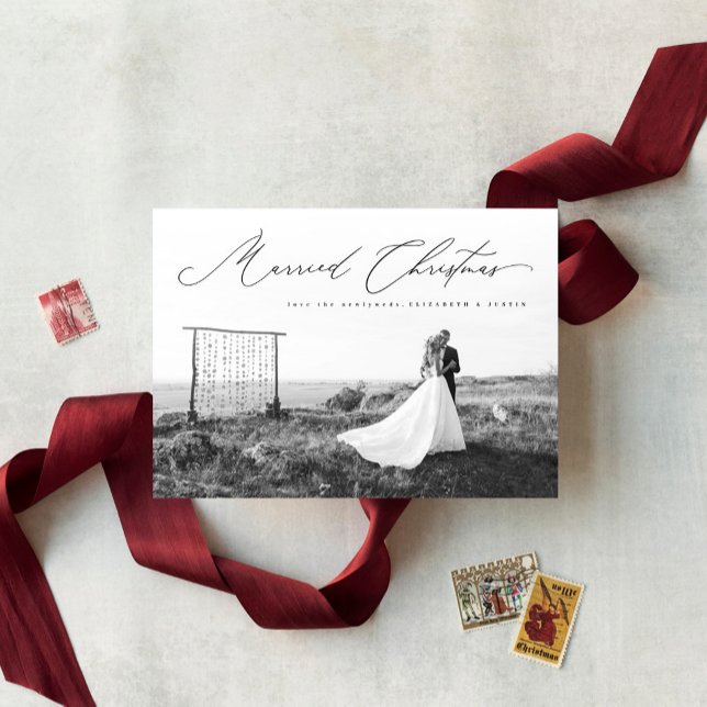 Tarjeta Festiva Escritura de caligrafía de Navidades casados recié (Subido por el creador)