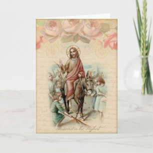 Tarjeta Festiva Escritura del hosanna de Domingo de Ramos Pascua