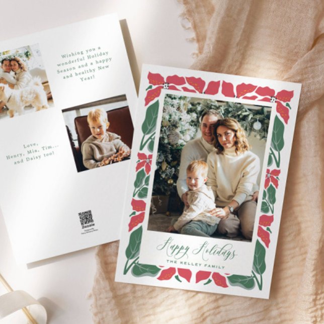 Tarjeta Festiva Escritura moderna de Poinsettia Fotos de Felices F (Subido por el creador)