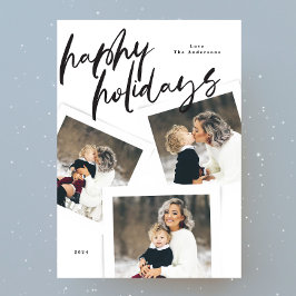 Tarjeta Festiva escritura moderna multifoto cepillo de collage fel