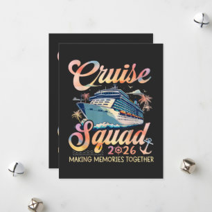 Tarjeta Festiva Escuadrón de Crucero 2026 Vacaciones de Verano Fam