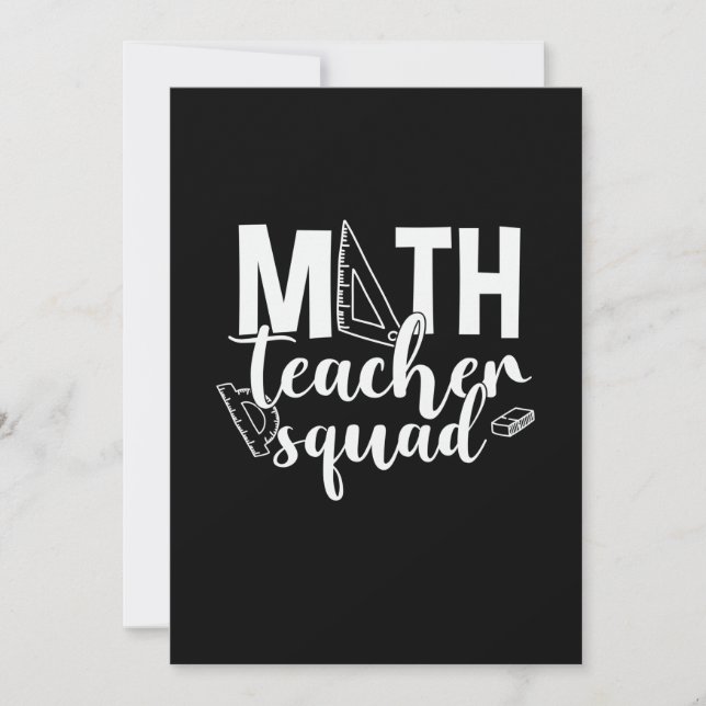 Tarjeta Festiva Escuadrón de Maestros Maestros Maestros Math (Anverso)