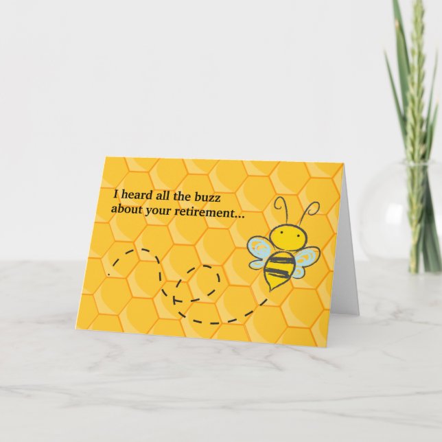Tarjeta Festiva Escuché todo el retiro de la abeja Buzz Cute (Anverso)
