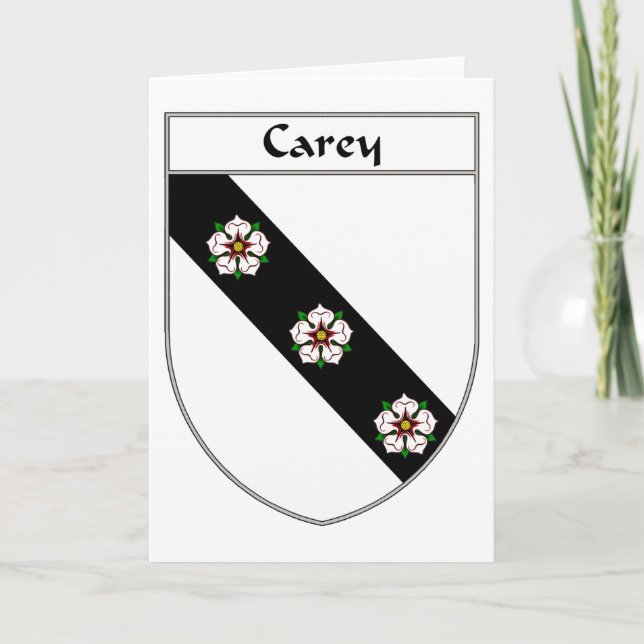 Tarjeta Festiva Escudo de armas de Carey/escudo familiar (Anverso)