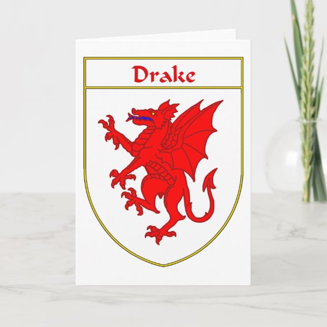 Tarjeta Festiva Escudo de armas de drenaje/reposo familiar (Anverso)