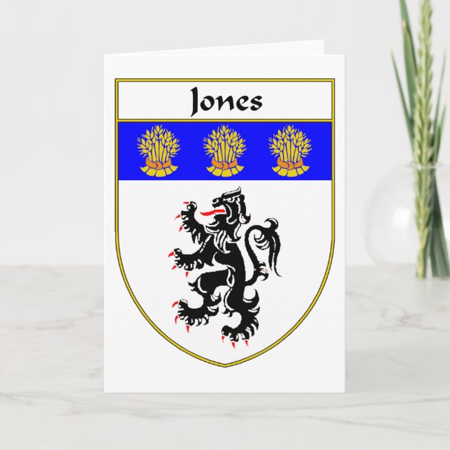 Tarjeta Festiva Escudo de armas de Jones/escudo de la familia (Anverso)