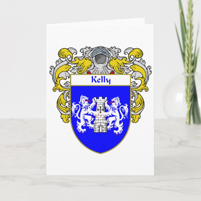 Tarjeta Festiva Escudo de armas de Kelly (cubierto) (Anverso)
