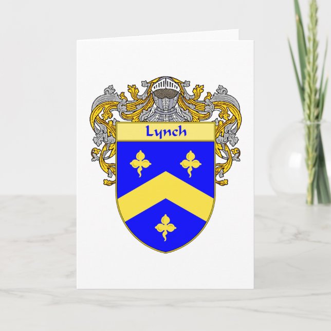 Tarjeta Festiva Escudo de armas de Lynch (Mantled) (Anverso)
