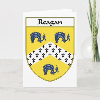 Tarjeta Festiva Escudo de armas/escudo familiar de Reagan