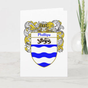 Tarjeta Festiva Escudo de armas Phillips (cubierto)
