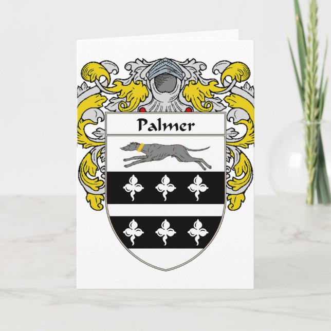 Tarjeta Festiva Escudo de armas y reposo familiar de Palmer (Mantl (Anverso)