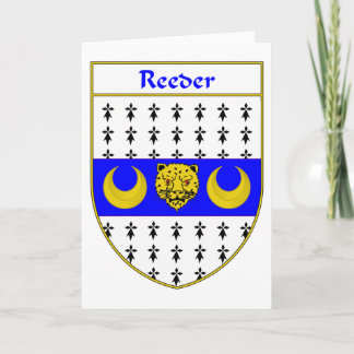 Tarjeta Festiva Escudo de armas y reposo familiar Reeder