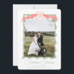 Tarjeta Festiva Escudo de la cinta roja verde foto vintage de Navi<br><div class="desc">Tarjeta navideña de fotos de Escudo de la cinta roja verde vintage. Esta hermosa tarjeta de fotos navideña presenta un color de agua verde con una cinta rosa suave y un escudo como marco para una foto. Es perfecto si buscas una tarjeta de foto clásica, sureña y grandiosa para Navidad....</div>