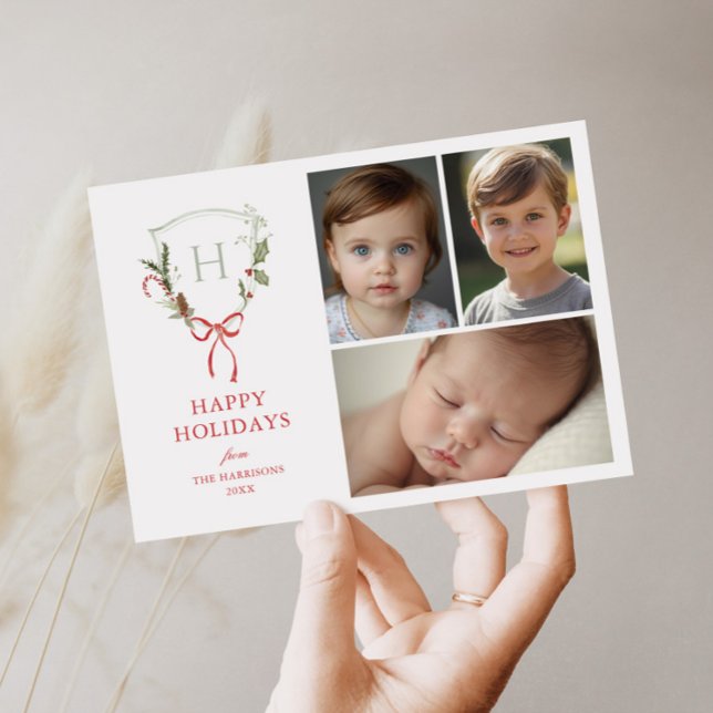 Tarjeta Festiva Escudo de navidades Red Bow Photo (Subido por el creador)