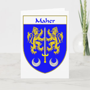 Tarjeta Festiva Escudo Maher de armas/escudo familiar