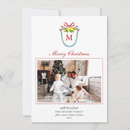 Tarjeta Festiva Escudo monograma con Navidades Lemons Foto