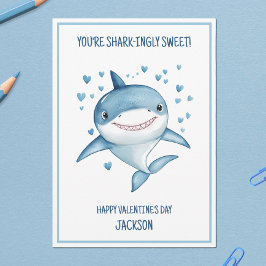 Tarjeta Festiva Escuela de aula de tiburones feliz Día de San Vale