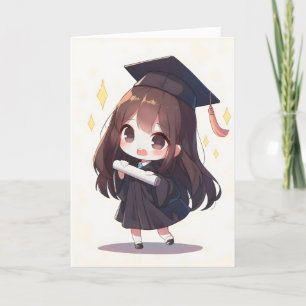 Tarjeta Festiva Escuela de Chica Chibi Anime