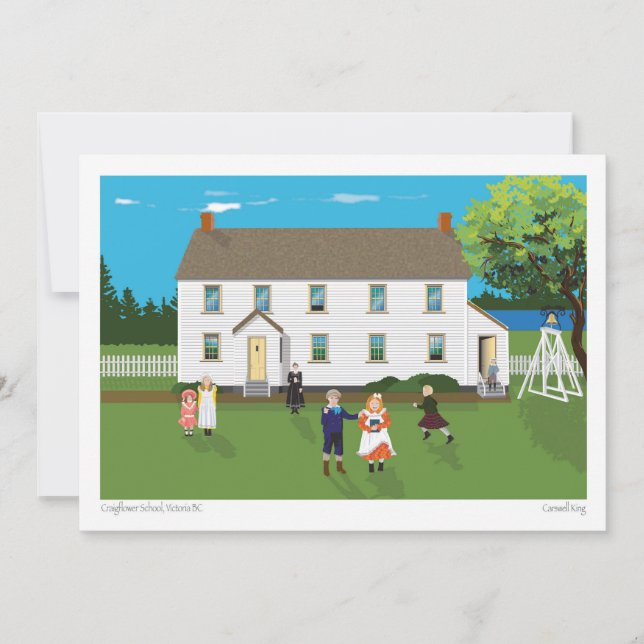Tarjeta Festiva Escuela de Craigflower (Anverso)