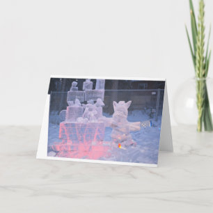 Tarjeta Festiva Escultura de hielo Artista deportivo Tallas Regalo