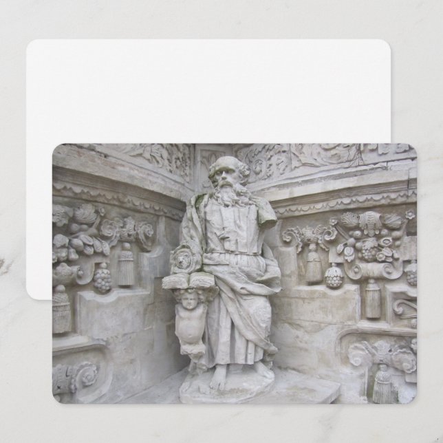 Tarjeta Festiva Escultura de iglesia (Anverso / Reverso)